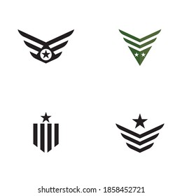 Set Military Wave Logo Template vector symbol nature