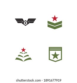 Set Military Wave Logo Template vector symbol nature