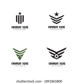 Set Military Wave Logo Template vector symbol nature