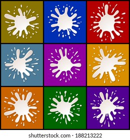 Set of Milk blots and splashes; Set A; Eps10;  Each Milk splash is the only and unique.