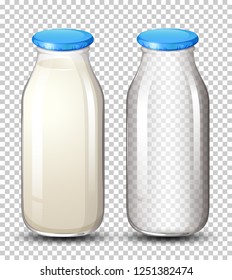 Set of milk bottle illustration