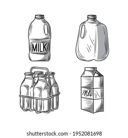 set milk bottles gallon