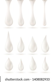 Set of milk drops vector