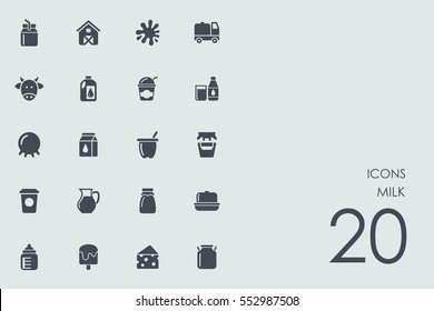 Set of milk icons
