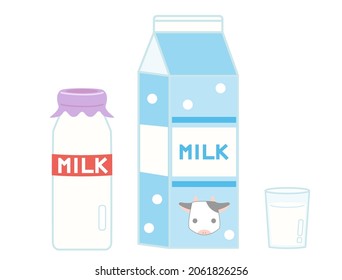A set of milk illustrations.