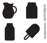 set of milk jug icon set