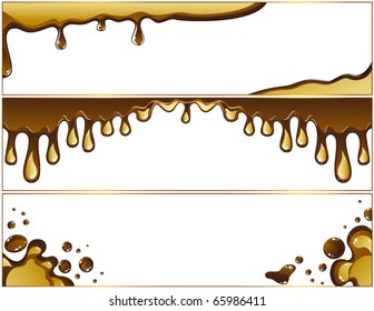 Set of milk melted chocolate banners