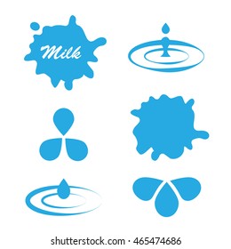 Set Of Milk Splash For Product Logo eps10