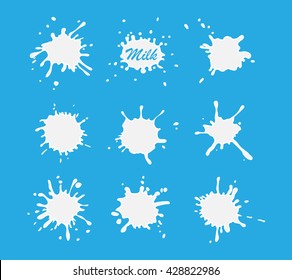 Set of milk splashes.Vector splashes.