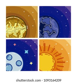 Set of milkyway planets
