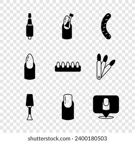Set Milling cutter for manicure, Nail, file, polish, Manicure,  and False nails icon. Vector