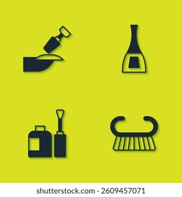 Set Milling cutter for manicure, Pedicure brush grater, Bottle of nail polish and  icon. Vector