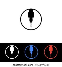 Set of milling machine vector icon on white background