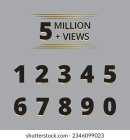Conjunto de vector de etiqueta de millones de vistas