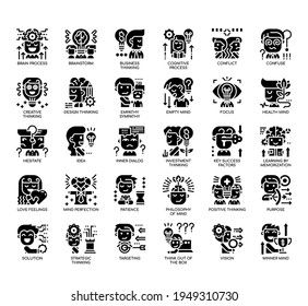 Set of Mind Process thin line and pixel perfect icons for any web and app project. 