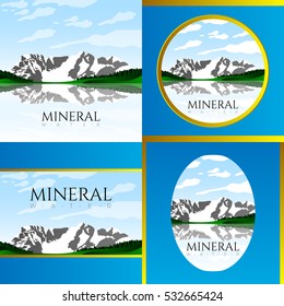Set of mineral water labels, Vector illustration
