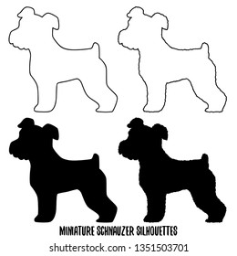 Set of Miniature Schnauzer silhouettes