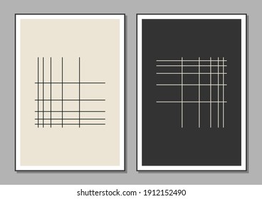 Set of minimal 20s geometric design posters, vector template with primitive shapes elements, modern hipster style