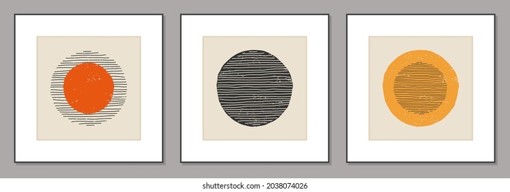 Conjunto de afiches de diseño geométrico mínimo de los años 20, plantilla vectorial