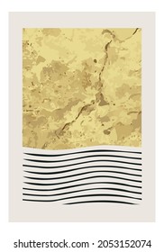 Set of minimal 20s geometric design poster, vector template with primitive shape