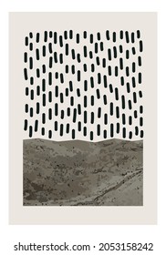 Set of minimal 20s geometric design poster, vector template with primitive shape