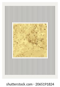 Set of minimal 20s geometric design poster, vector template with primitive shape