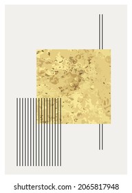Set of minimal 20s geometric design poster, vector template with primitive shape