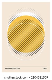 Set of minimal 20s geometric design posters, vector template