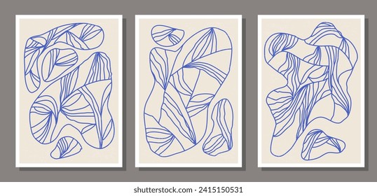 Set of minimal 20s geometric design poster, vector template