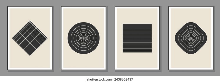 Set of minimal 20s geometric design posters