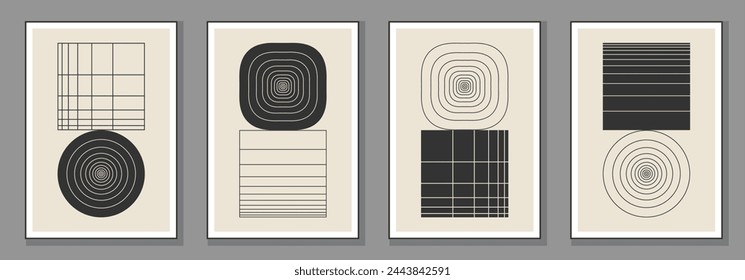 Set of minimal 20s geometric design posters