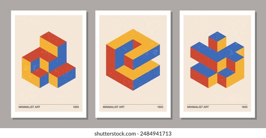 Set von minimalen 20er Jahre geometrische Design-Poster