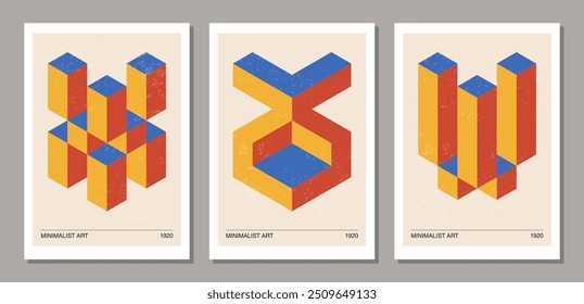 Conjunto de mínimo 20s diseño geométrico cartel