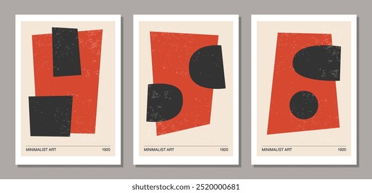 Conjunto de pôster de design geométrico mínimo de 20s