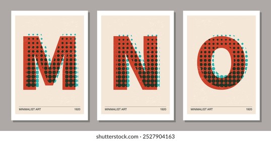 Conjunto de posters de design geométrico mínimo de 20s