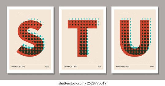 Conjunto de posters de design geométrico mínimo de 20s