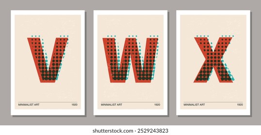 Conjunto de posters de design geométrico mínimo de 20s