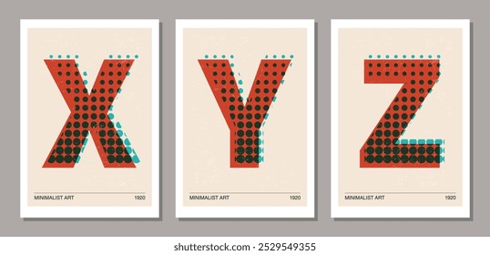 Conjunto de posters de design geométrico mínimo de 20s