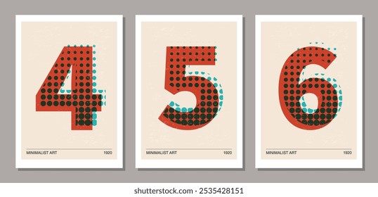 Conjunto de pôster de design geométrico mínimo de 20s