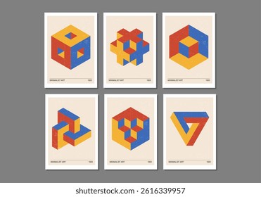 Set of minimal 20s geometric design posters