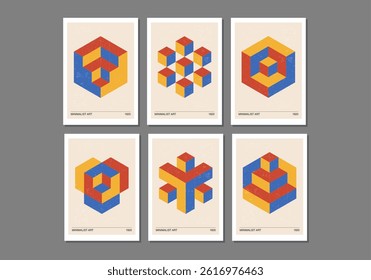 Set of minimal 20s geometric design posters