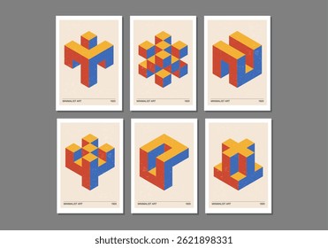 Set of minimal 20s geometric design posters