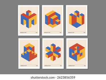 Set of minimal 20s geometric design posters