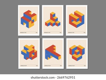 Set of minimal 20s geometric design posters