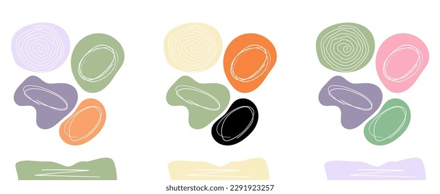Set of minimal abstract art posters  in trendy contemporary collage style, for wall art decoration, postcard, cover design
