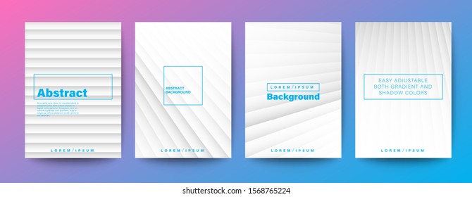 Set of minimal abstract diagonal line on white background for Brochure, Flyer, Poster, leaflet, Annual report, Book cover, Graphic Design Layout template, A4 size.