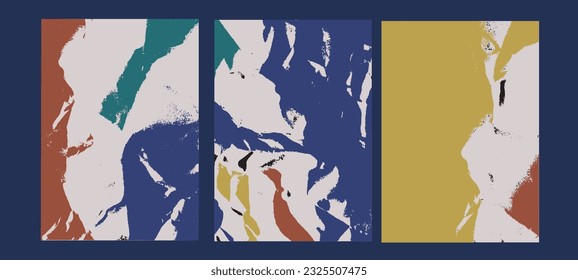  A set of minimal abstract posters for wall decoration,geometric design posters, vector template with primitive shapes elements, modern style. SSTKabstract.