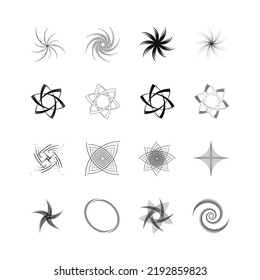 Establecer un símbolo abstracto mínimo Logo de vórtice del círculo Forma geométrica Ilustración vectorial