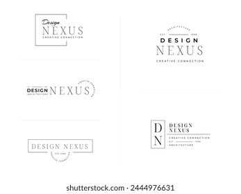 Conjunto de Plantilla de logotipo de tipografía minimalista y estética para empresas y negocios de belleza