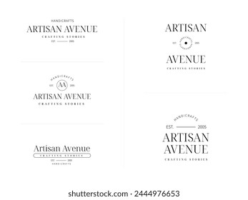 Conjunto de Plantilla de logotipo de tipografía minimalista y estética para empresas y negocios de belleza